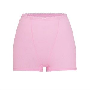 SKIMS Bubblegum Pink Lace Pointelle Shorts
